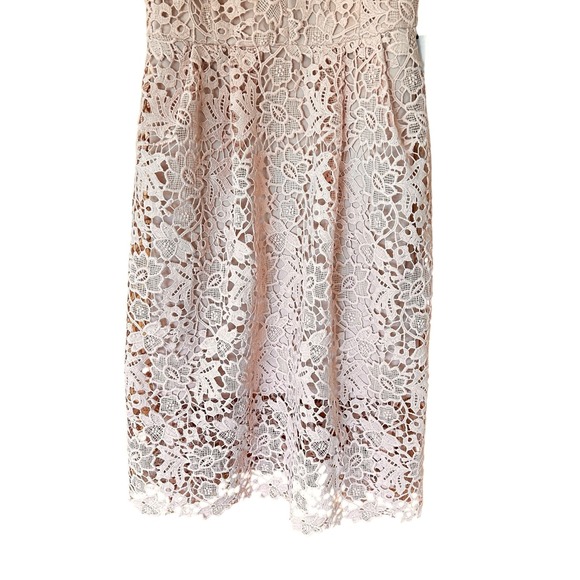 ASTR the Label Lace Midi Dress Blush Pink L Adjustable Lined Feminine NWT - Picture 5 of 9